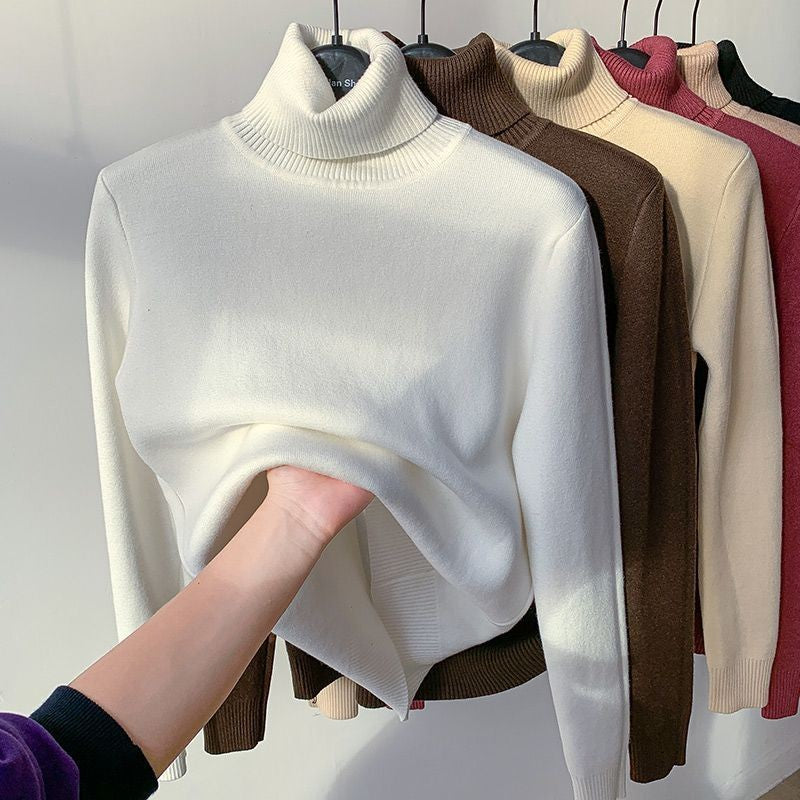 Suéter Grosso De Gola Alta Para Mulheres No Inverno 2025