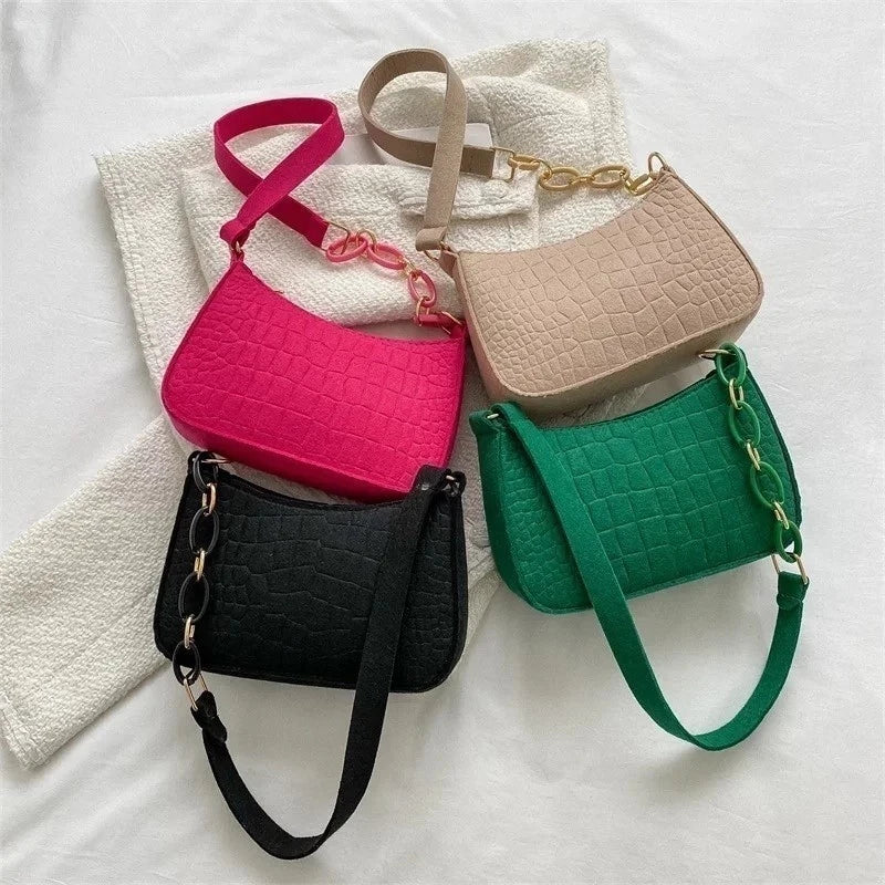 Novo estilo coreano moda criativa pequena bolsa quadrada de lã de fibra para mulheres
