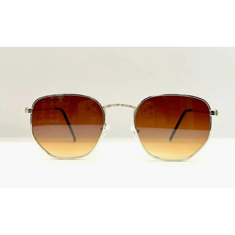 Óculos De Sol Hexagonais Feminina Vintage