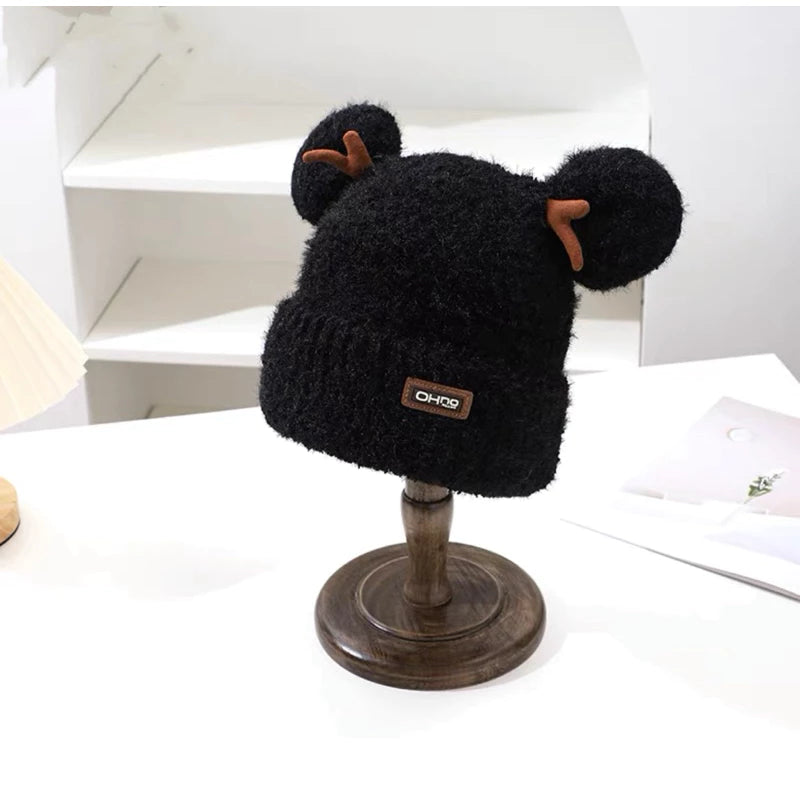 GOODTHIS Chapéu De Pelúcia , Orelha De Urso Fofo E Quente , Casual Skullcap Winter