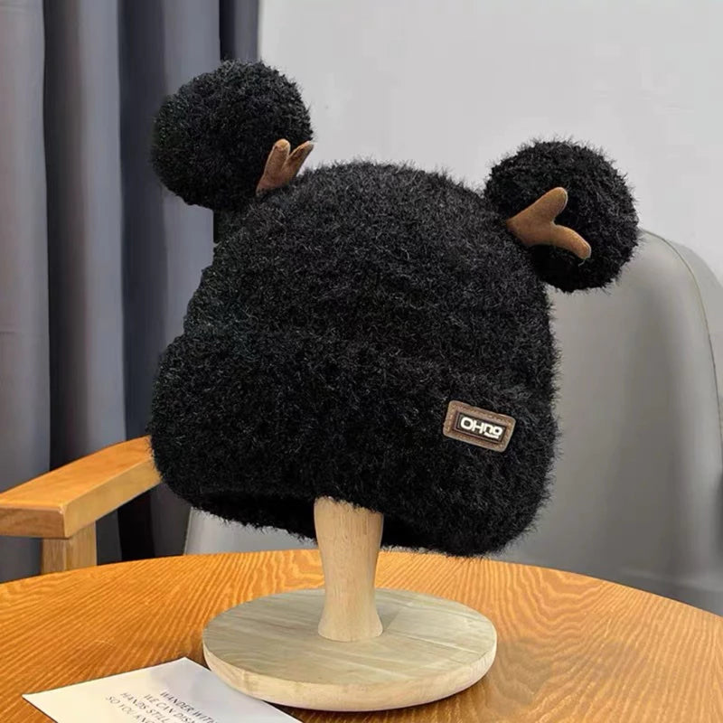 GOODTHIS Chapéu De Pelúcia , Orelha De Urso Fofo E Quente , Casual Skullcap Winter