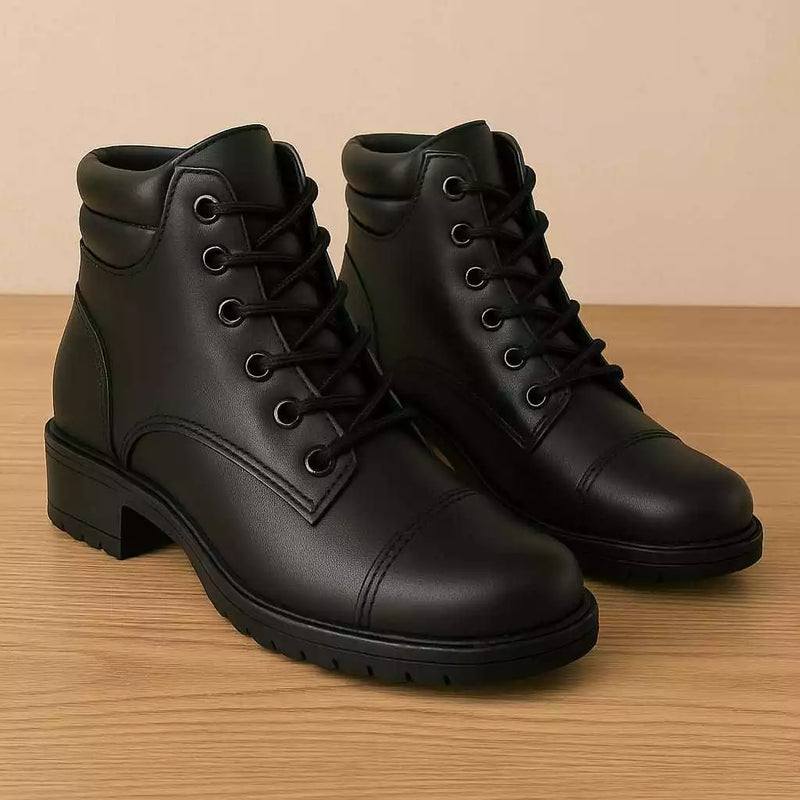 Bota Coturno Casual Feminina Cano Curto Baixo Médio Confortável Macia