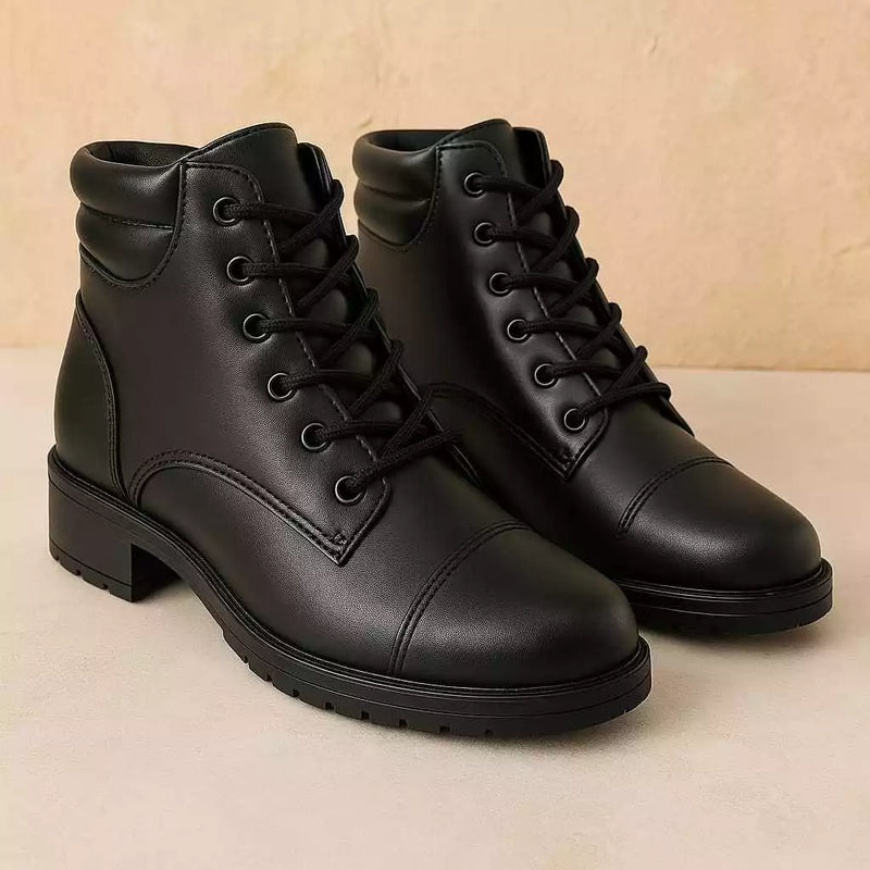 Bota Coturno Casual Feminina Cano Curto Baixo Médio Confortável Macia
