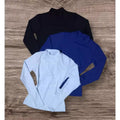 Kit 3 Blusas Cacharrel Lisa Feminina Gola Alta Manga Longa Suplex