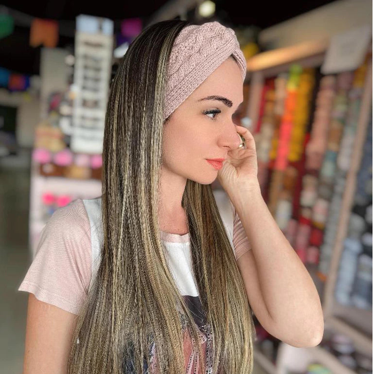 Duplinha de Faixa de Lã Feminina Borda Larga Acessórios Para Cabelos Estilo e Conforto Moda Inverno