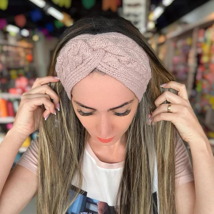 Duplinha de Faixa de Lã Feminina Borda Larga Acessórios Para Cabelos Estilo e Conforto Moda Inverno