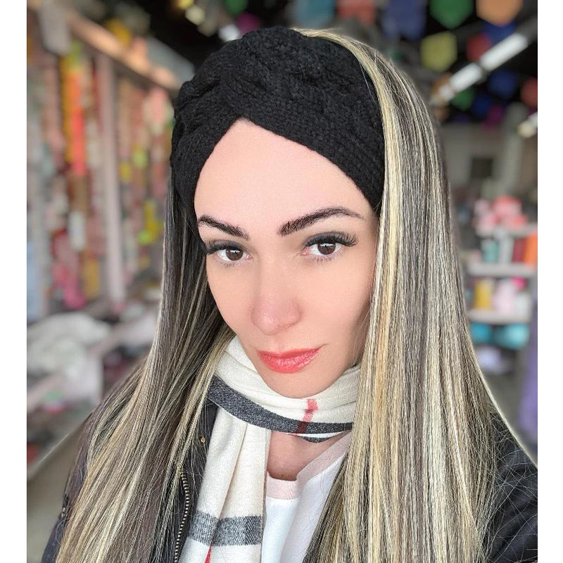 Duplinha de Faixa de Lã Feminina Borda Larga Acessórios Para Cabelos Estilo e Conforto Moda Inverno