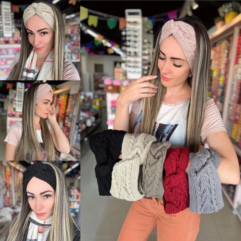 Duplinha de Faixa de Lã Feminina Borda Larga Acessórios Para Cabelos Estilo e Conforto Moda Inverno