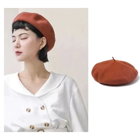 Boina Francesa Feminina Inverno Gorro Lisa Chapéu Premium
