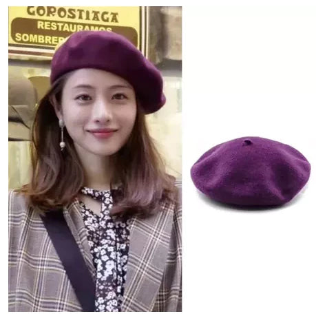 Boina Francesa Feminina Inverno Gorro Lisa Chapéu Premium