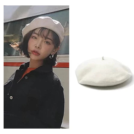 Boina Francesa Feminina Inverno Gorro Lisa Chapéu Premium