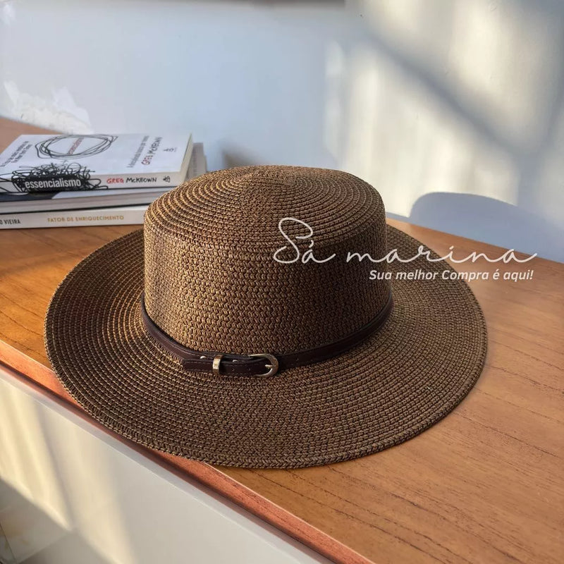 Chapéu Paris com Cinto e Fivela | Chapéu feminino moda verão, chapéu elegante, chapéu praia