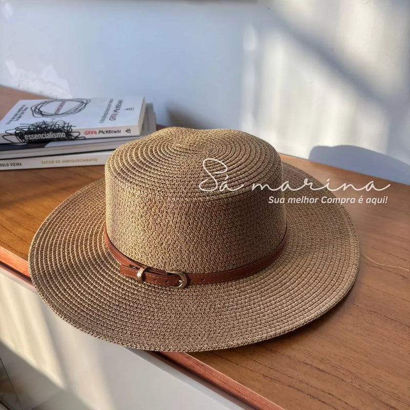 Chapéu Paris com Cinto e Fivela | Chapéu feminino moda verão, chapéu elegante, chapéu praia