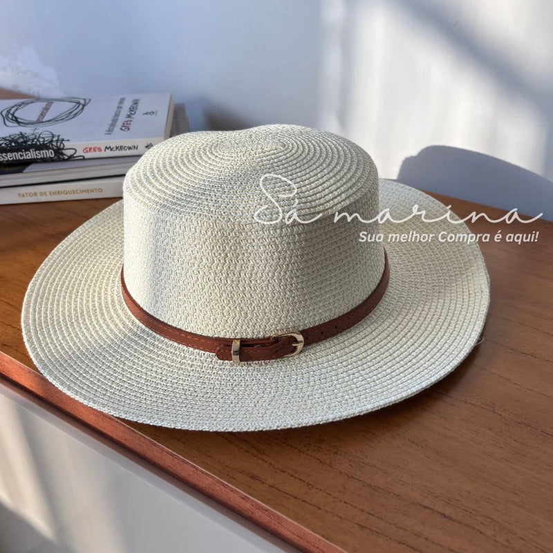 Chapéu Paris com Cinto e Fivela | Chapéu feminino moda verão, chapéu elegante, chapéu praia