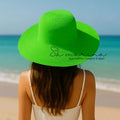 Chapéu Feminino Praia Sol Aba Larga Palha Flexível Moda Verão