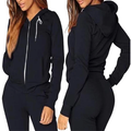 Blusa de Frio Feminina em Moletom Flanelado com Capuz e Zíper