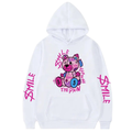Blusa Moletom Canguru Capuz E Bolso Flanelado Unissex Streetwear Feminino urso Smile Tumblr manga moda