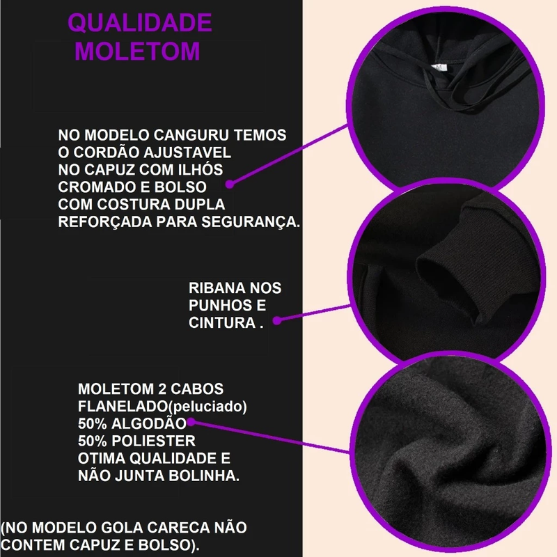 Blusa Moletom Canguru Capuz E Bolso Flanelado Unissex Streetwear Feminino urso Smile Tumblr manga moda