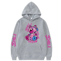 Blusa Moletom Canguru Capuz E Bolso Flanelado Unissex Streetwear Feminino urso Smile Tumblr manga moda