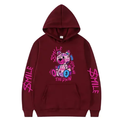 Blusa Moletom Canguru Capuz E Bolso Flanelado Unissex Streetwear Feminino urso Smile Tumblr manga moda