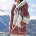 Nova Jaqueta Feminina Com Capuz De Pelúcia Multicolorida Para Outono/Inverno