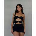 Vestido Curto Torcido Feminino Coladinho Com Bojo Moda Blogueirinha