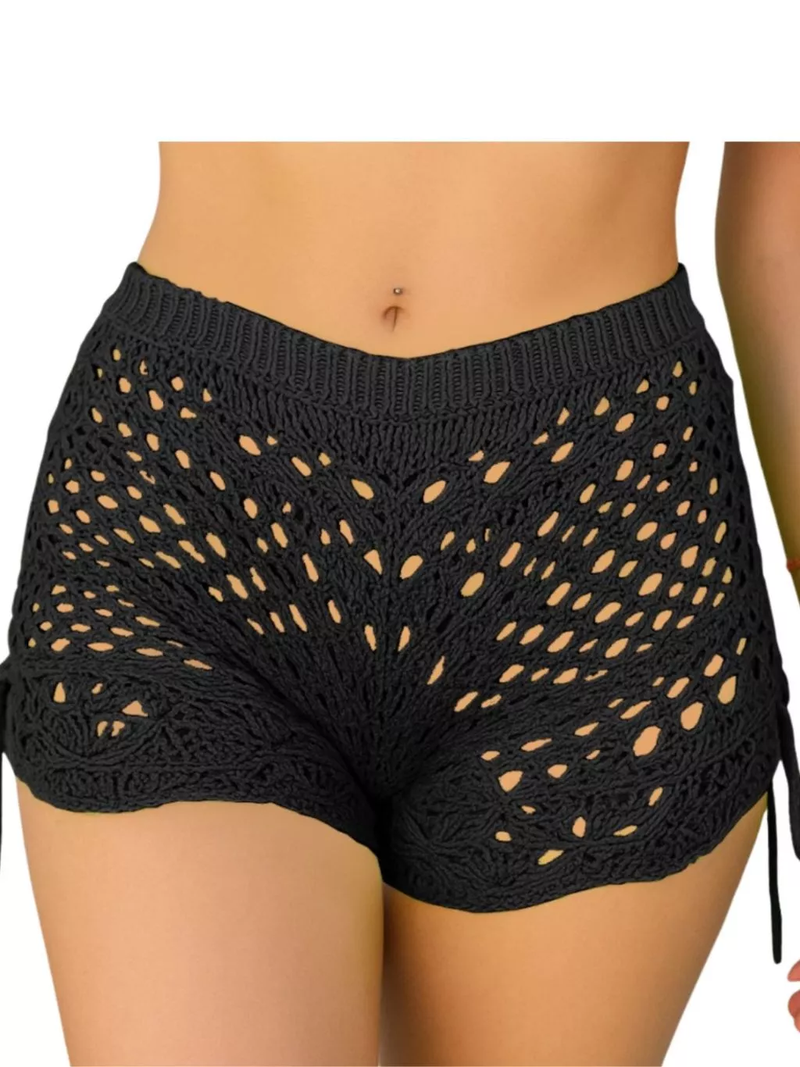 Shorts saida de praia trico feminino moda praia primavera verão