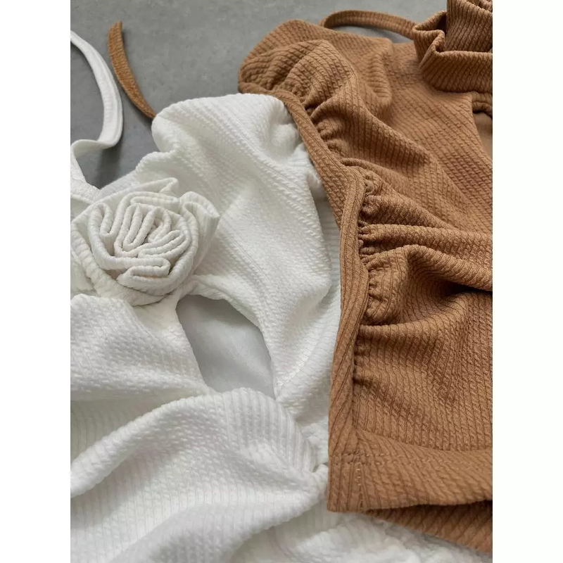 Body Feminino Elegante BODDY FLOR Cavado Bory Bori Bores Maio Verão Praia Lançamento Estilo Bodysuit