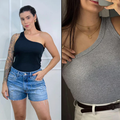 Kit 2 Blusas Feminina Mula Manga Ribana Canelada Nula Manca Ombro Só Básica Social Elegante Premium