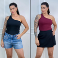 Kit 2 Blusas Feminina Mula Manga Ribana Canelada Nula Manca Ombro Só Básica Social Elegante Premium
