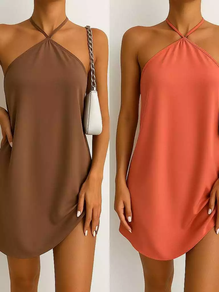 Vestido Alcinha Mídi Costas Nua Frente Única Sexy Curto Sem Bojo