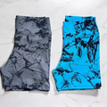 Kit 2 Shorts Fitness Marmorizado Roupa Academia Cintura Alta Feminino Tie Dye Zero Transparencia