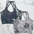 Kit 2 Top Trançado Bojo Tie Dye Marmorizado Roupa Academia Moda Feminina Premium Cropped Sutiâ