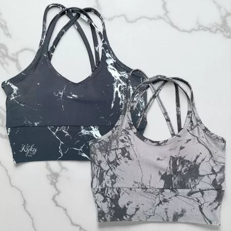 Kit 2 Top Trançado Bojo Tie Dye Marmorizado Roupa Academia Moda Feminina Premium Cropped Sutiâ