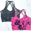 Kit 2 Top Trançado Bojo Tie Dye Marmorizado Roupa Academia Moda Feminina Premium Cropped Sutiâ