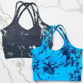 Kit 2 Top Trançado Bojo Tie Dye Marmorizado Roupa Academia Moda Feminina Premium Cropped Sutiâ