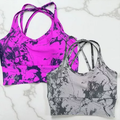 Kit 2 Top Trançado Bojo Tie Dye Marmorizado Roupa Academia Moda Feminina Premium Cropped Sutiâ