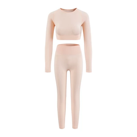 Conjunto top com calça fitness academia feminino cintura alta moda zero transparência