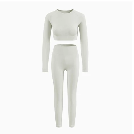 Conjunto top com calça fitness academia feminino cintura alta moda zero transparência