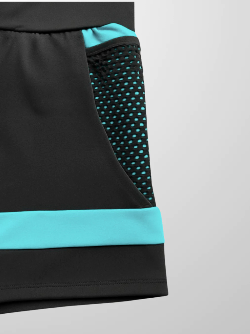 Kit 2 Conjuntos Femininos Fitness Academia Top e Short Cintura Alta com Bolso