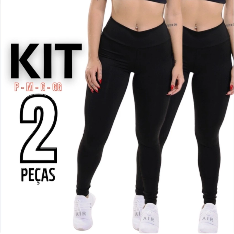 Kit 2 Calça Legging Feminina Suplex Suplo Não Fica Transparente Ideal Para seu Dia a Dia ou Seu Treino