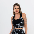 Kit 3 Top Feminino Marmorizado Sem Bojo para Treino e Academia