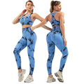 Conjunto Fitness Feminino Top e Legging Marmorizado Cintura Alta Tie Dye