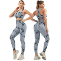 Conjunto Fitness Feminino Top e Legging Marmorizado Cintura Alta Tie Dye