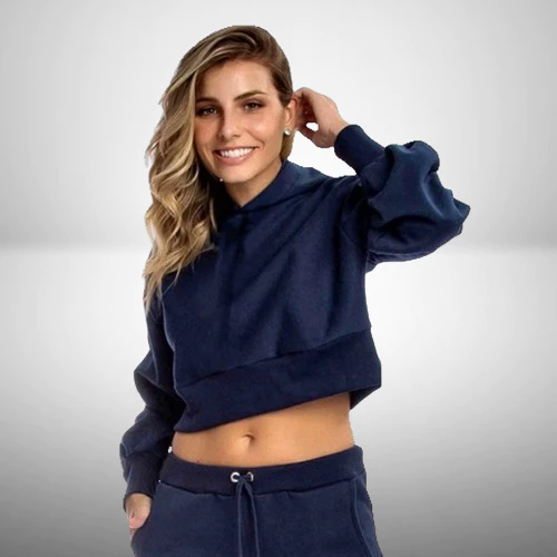 Casaco de Frio Blusa Cropped Modelo Blogueirinha Moda Inverno
