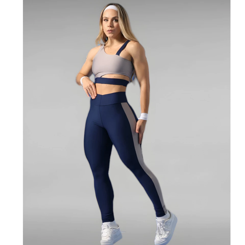 Conjunto Academia Fitness Top + Calça Legging Estilo Premium