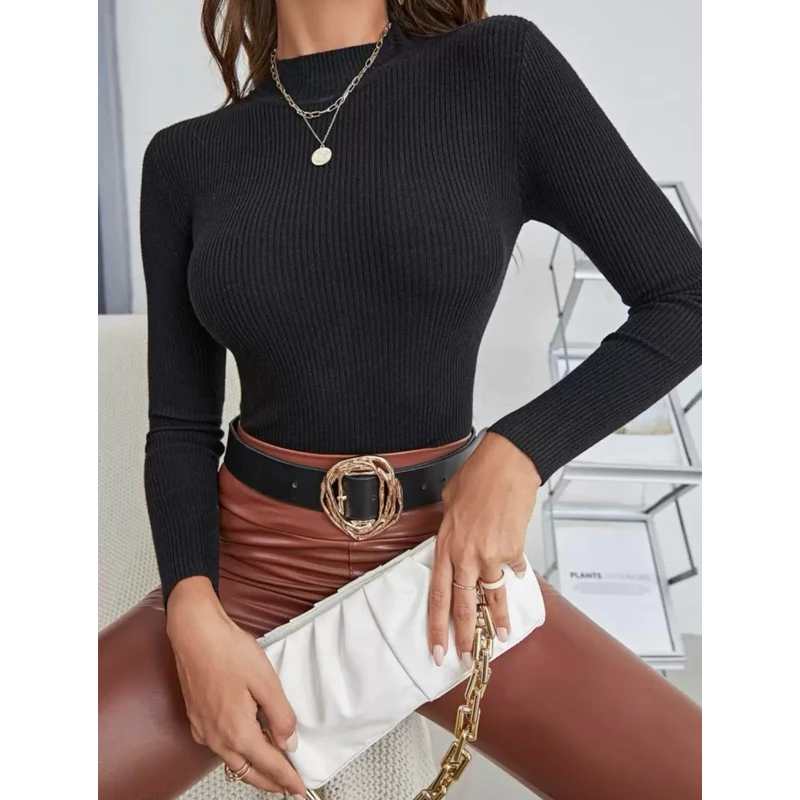 Blusas De Frio Em Trico Cacharrel Tricot Feminino Manga Longa Moda Inverno Individual e Kit