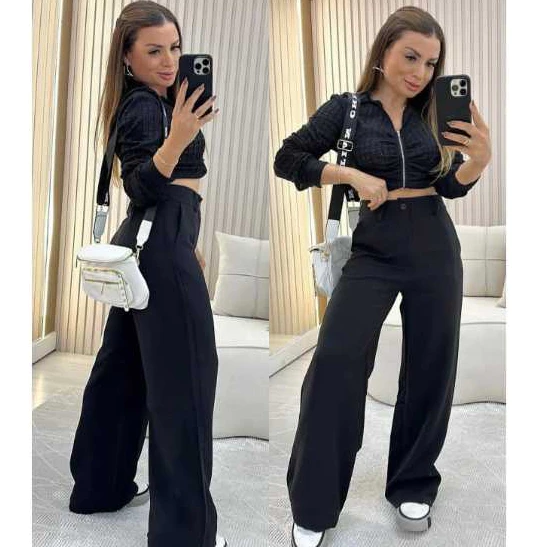 Calça Pantalona Alfaiataria Premium Com Bolso