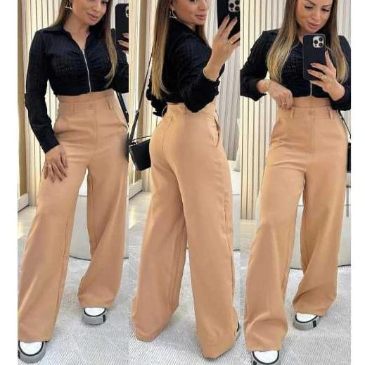 Calça Pantalona Alfaiataria Premium Com Bolso