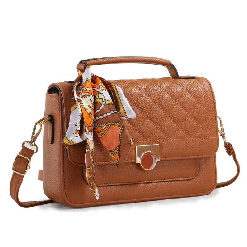 Bolsa Feminina Transversal Com Lencinho Bau Tiracolo Espaçosa Bolsa Feminina Estruturada Media Com Alça